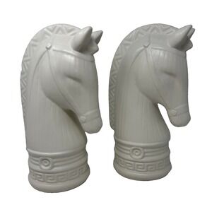 Jonathon Adler Large Horse Head Table Decor White Pair New